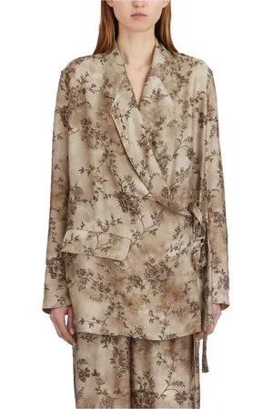 UMA WANG Jassen, Dames, Veelkleurig, S, Khloe Jas van Viscose en Cupro