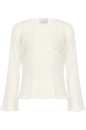 Kaffe Blouses & Shirts, Dames, , XS, Polyester, Gaatjespatroon Gebreide Blouse