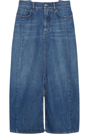 Max Mara Rokken, Dames, Blauw, M, Denim, Blauwe Denim Uitlopende Rok