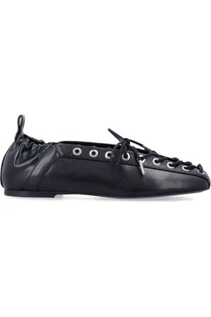 Ganni Schoenen, Dames, Zwart, 37 EU, Katoen, Zwarte Gesloten Ballerina Schoenen