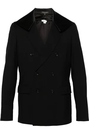 Comme des Garçons Jassen, Heren, Zwart, M, Polyester, Gestreepte Blazer met Afneembare Panelen