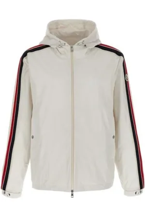 Moncler Jassen, Heren, Wit, XL, Leer, Luxe Donsjack met Stijl