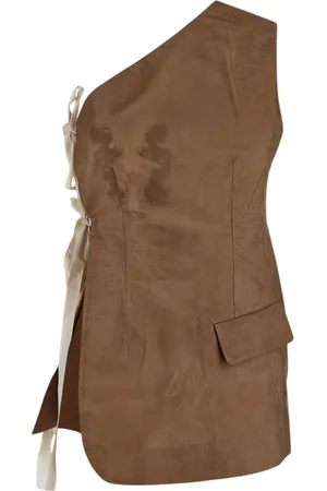 UMA WANG Tops, Dames, Bruin, M, Asymmetrisch Vest voor Vrouwen