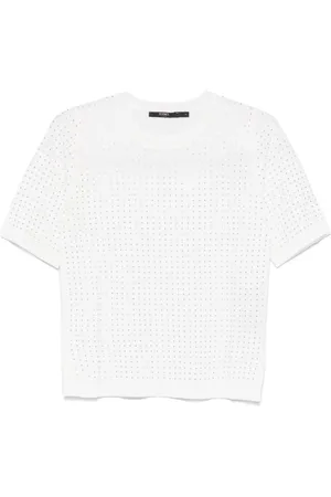 SEVENTY BY SERGIO TEGON Tops, Dames, Wit, M, Witte Crew Neck T-shirt Korte Mouwen