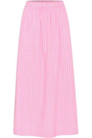 Soaked in Luxury Rokken, Dames, Roze, XS, Gestreepte Maxi Rok met Elastische Taille