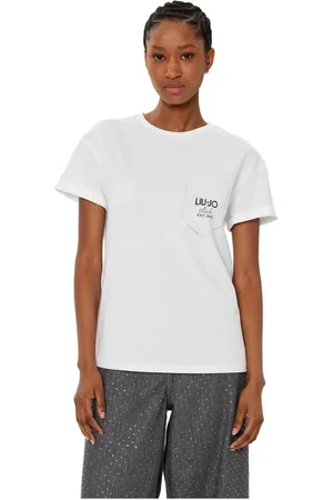 Liu Jo Tops, Dames, Wit, M, Katoen, Tijdloos Wit Katoenen T-shirt