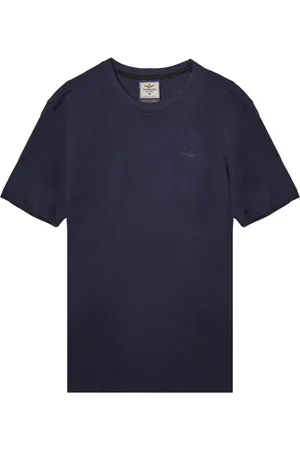 Aeronautica Militare Tops, Heren, Blauw, M, Katoen, Katoenen T-shirt