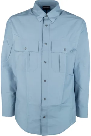 Emporio Armani Overhemden, Heren, Blauw, 2Xl, Katoen, Stijlvolle Overhemden Collectie