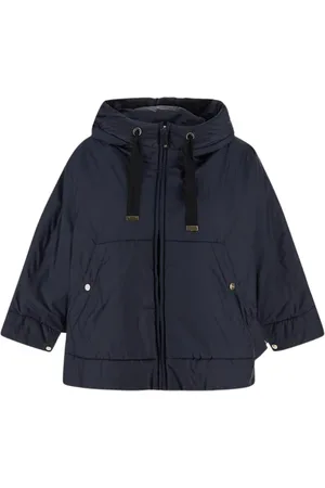 Max Mara Jassen, Dames, Blauw, M, Stijlvolle Poncho voor Vrouwen