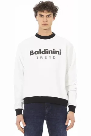 BALDININI Sweatshirts & Hoodies, Heren, Wit, 3Xl, Katoen, Stijlvolle witte katoenen hoodie