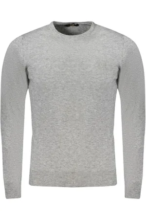 Roberto Cavalli Truien, Heren, Grijs, M, Polyester, Grijze Polyester Pullover