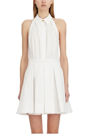 Elisabetta Franchi Kleedjes, Dames, Wit, S, Katoen, Korte Katoenen Jurk