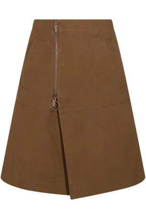 Burberry Rokken, Dames, Bruin, 3Xs, Katoen, Bruine Katoenen Ritsrok
