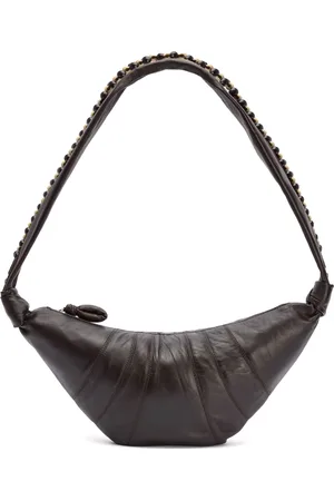 LEMAIRE Tassen, Dames, Bruin, ONE Size, Middelgrote Croissant Tas met Parels