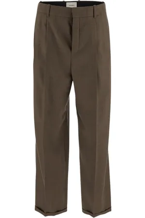 Saint Laurent Broeken, Heren, Groen, XL, Wol, Wollen maatwerkbroek