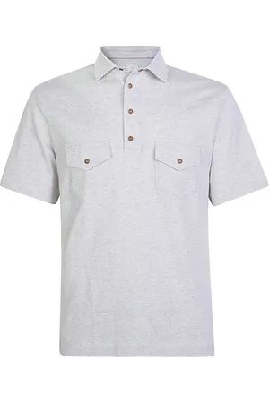 ELEVENTY Tops, Heren, Grijs, 2Xl, Katoen, Giza Katoen Regular Fit Polo