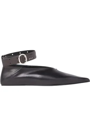 Jil Sander Schoenen, Dames, Zwart, 36 EU, Leer, Leren Pointed Ballerina`s