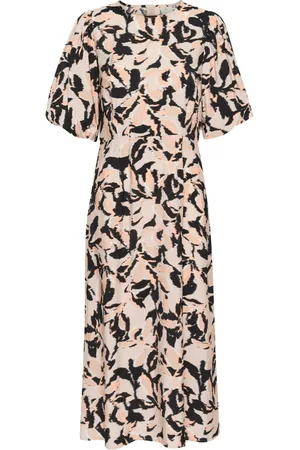 Kaffe Kleedjes, Dames, Veelkleurig, 3Xl, Vervaagd Blad Jurk