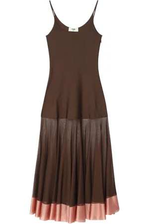 Fendi Kleedjes, Dames, Bruin, S, Gebreide Jurk voor Vrouwen