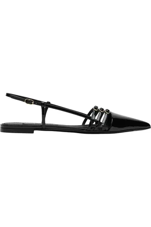 Dolce & Gabbana Schoenen, Dames, Zwart, 37 1/2 EU, Casual Slingback Platte Schoenen
