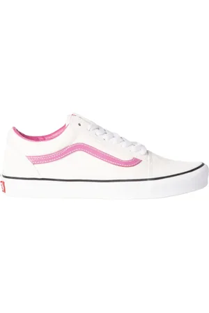 Vans Schoenen, Dames, Wit, 41 EU, Witte lage sneakers met roze details