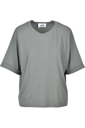 ALPHA STUDIO Tops, Dames, Grijs, M, Katoen, Katoen Elastaan T-shirt