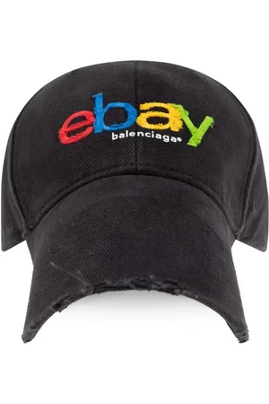 Balenciaga Accessoires, Heren, Zwart, S, Katoen, Zwarte Katoenen Baseballpet