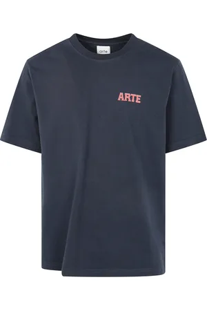 Arte Antwerp Tops, Heren, Blauw, XL, Gedrukt Ronde T-shirt