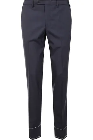 ROTA Broeken, Heren, Blauw, M, Wol, Blauwe wollen broek met zakken