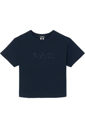 A.P.C. Tops, Dames, Blauw, S, Katoen, Navy Blauw Biologisch Katoenen T-shirt