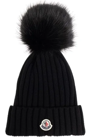 Moncler Accessoires, Dames, Zwart, ONE Size, Wol, Bobble Muts