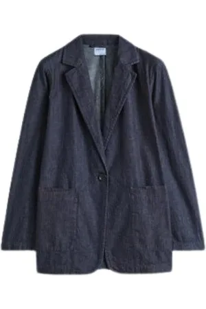 Aspesi Jassen, Dames, Blauw, S, Denim, Denim jack met klassieke knoopsluiting