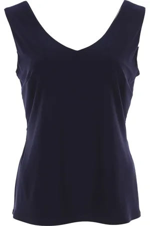 Joseph Ribkoff Tops, Dames, Blauw, 4Xl, Blauwe Top zonder Mouwen