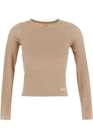 Alexander Wang Tops, Dames, , S, Geribbelde longsleeve T-shirt
