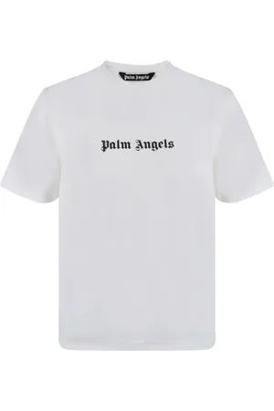 Palm Angels Tops, Heren, Wit, M, Katoen, Iconisch Monogram Katoenen T-shirt