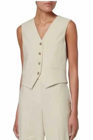 Paul Smith Jassen, Dames, , XS, Katoen, Gestreepte Linnen Katoenen Maatwerk Vest
