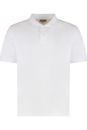 Woolrich Tops, Heren, Wit, S, Katoen, Katoenen Polo Shirt met Geribbelde Randen