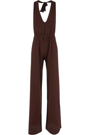 FISICO Jumpsuits & Playsuits, Dames, Bruin, S, Jumpsuit met blote rug en rechte broek