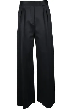 Max Mara Broeken, Dames, Blauw, M, Katoen, Zinnia Palazzo Broek met Hoge Taille