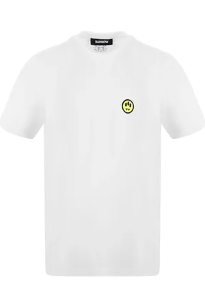 BARROW Tops, Heren, Wit, XS, Katoen, Witte Katoenen T-shirt met Print