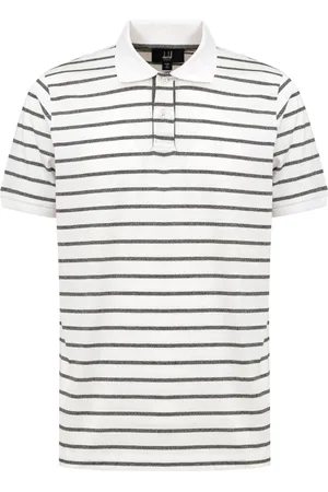 Dunhill Tops, Heren, Wit, M, Katoen, Gestreept Katoenen Poloshirt