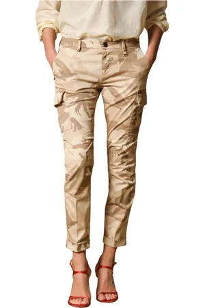 Masons Broeken, Dames, Veelkleurig, 4Xl, Katoen, Slim Fit Camouflage Cargo Broek