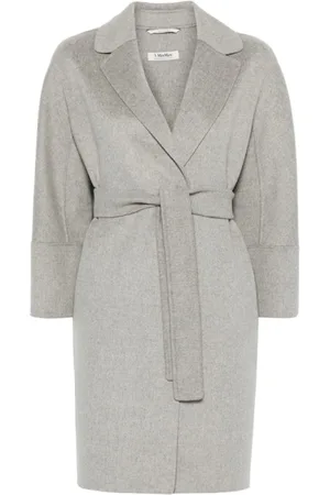 Max Mara Mantels, Dames, Grijs, S, Pure Wool Short Coat Wide Cut