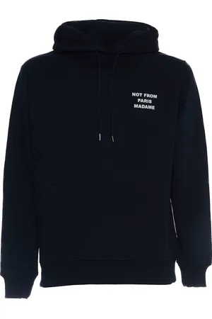 Drôle de Monsieur Sweatshirts & Hoodies, Heren, Blauw, L, Katoen, Navy Sweatshirt met Gedrukte Slogan