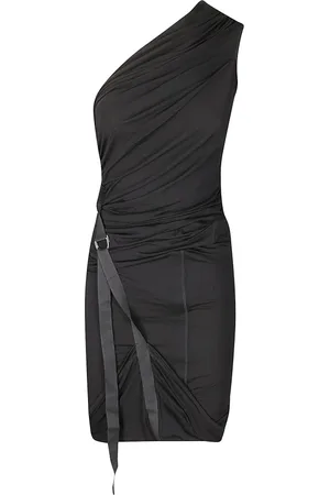 Helmut Lang Kleedjes, Dames, Zwart, M, Omkeerbare Mouwloze Gedrapeerde Jurk