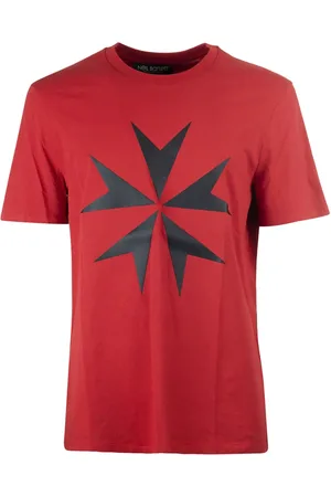 Neil Barrett Tops, Heren, Rood, M, Katoen, Rode Katoenen T-Shirt