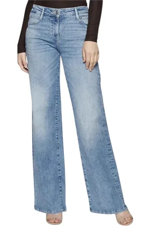 Guess Jeans, Dames, Blauw, W25, Katoen, Blauwe Dames Wide Leg Jeans