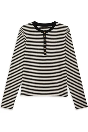 ANINE BING Tops, Dames, Zwart, S, Gestreepte longsleeve