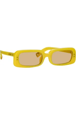 Jacquemus Accessoires, Dames, Geel, ONE Size, Zonnebril met geel montuur en gele glazen