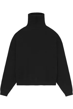 FEAR OF GOD Truien, Heren, Zwart, M, Polyester, Zwarte Wafel Turtleneck Trui